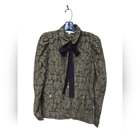 Veronica Beard Olive Green and Black Lace Jacket Size 2 - Picture 1 of 6